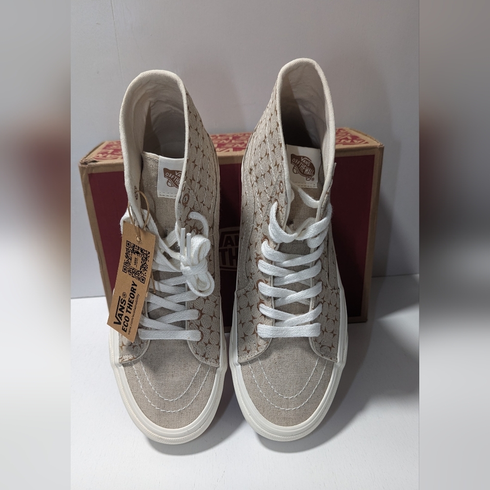 Vans SK8-HI Tapered  Eco Theory Checkerboard Brown Unisex - Picture 14 of 17